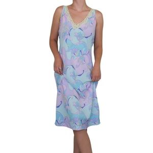 Vintage 80s Cruz Pastel Psychedelic Floral Dress